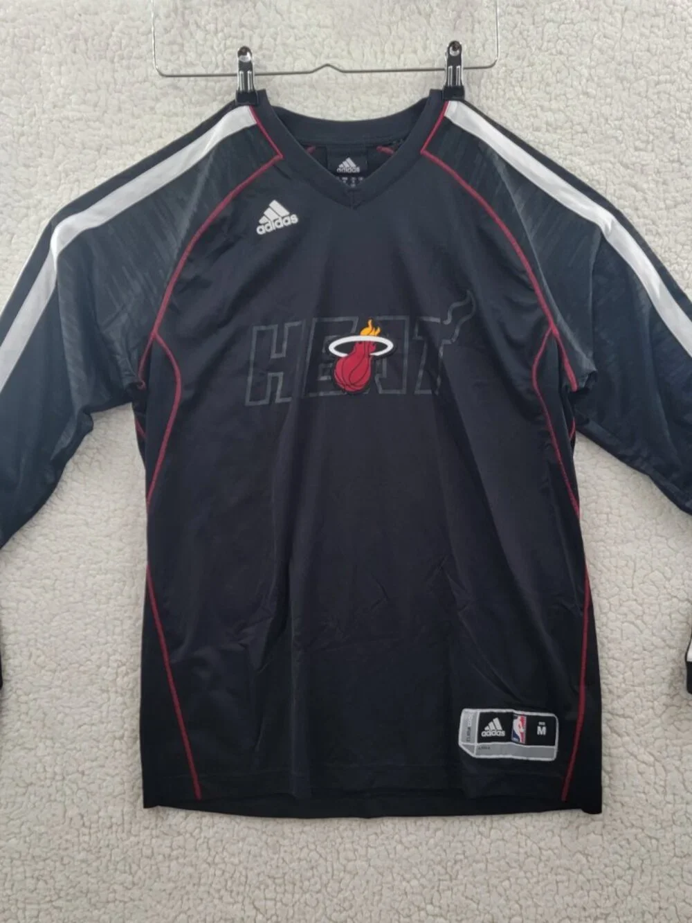 Adidas NBA Mens Miami Heat Long Sleeve Climacool Shirt  Size Medium